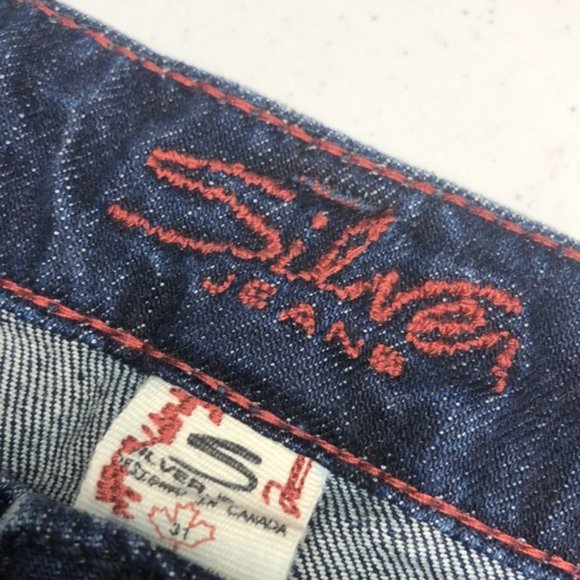 LIKE NEW VINTAGE SILVER SANTORINI CROP JEANS 31x26 ⭐️ - Picture 2 of 14